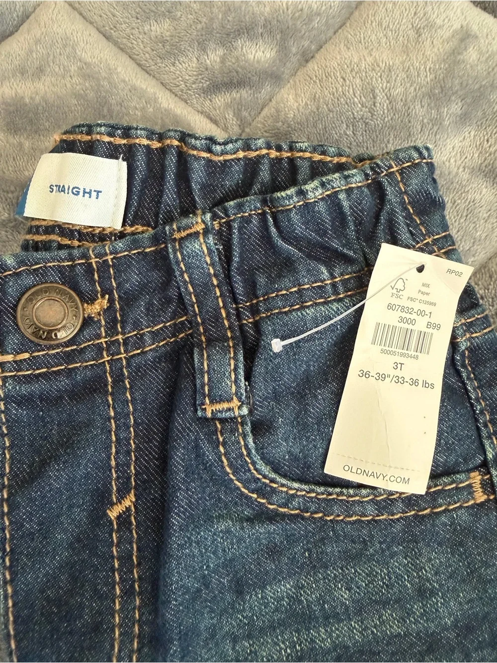 NWT Boy’s Size 3T Old Navy Kids Blue Denim Jeans with Elastic Waist